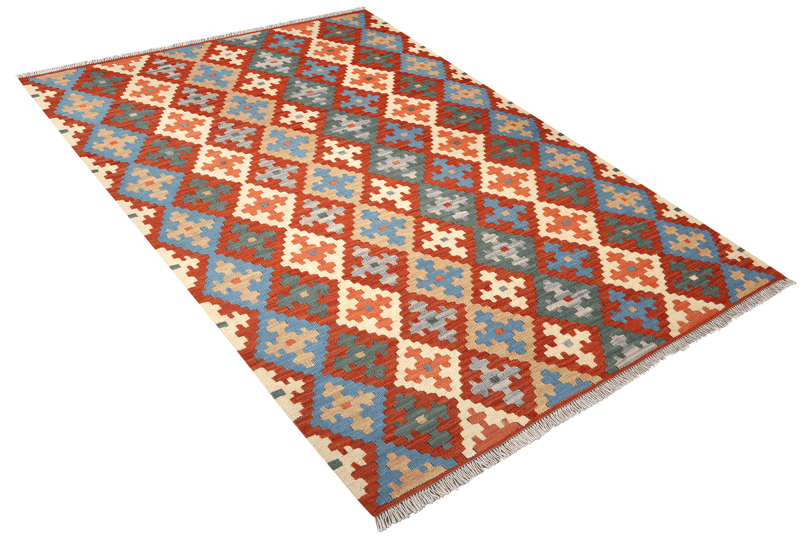 Kelim Gashgai — Handmade, 128x176 cm, Multicolor, 100% Virgin Wool | View 4