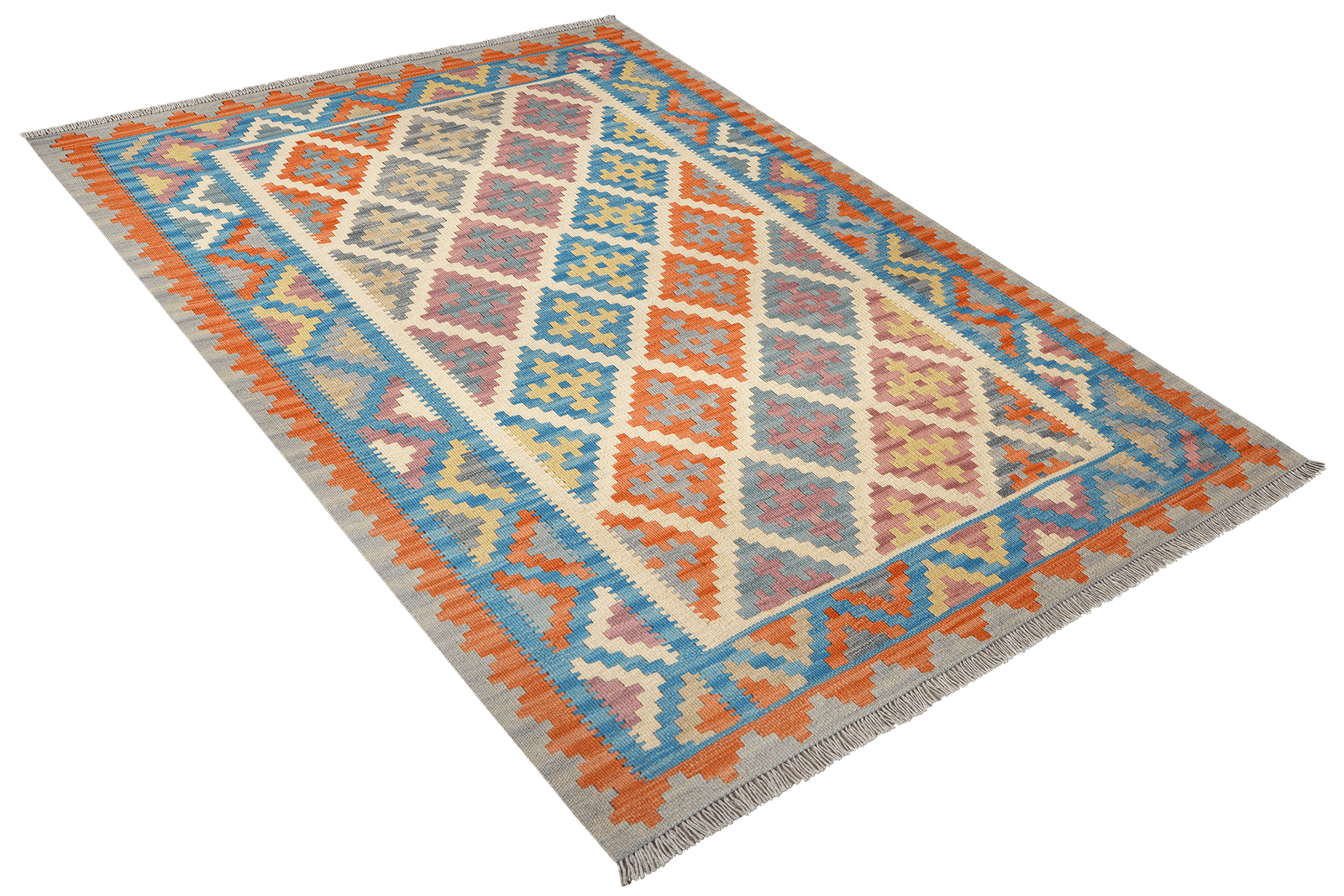 Kelim Gashgai — Handmade, 130x178 cm, Beige, 100% Virgin Wool | View 4