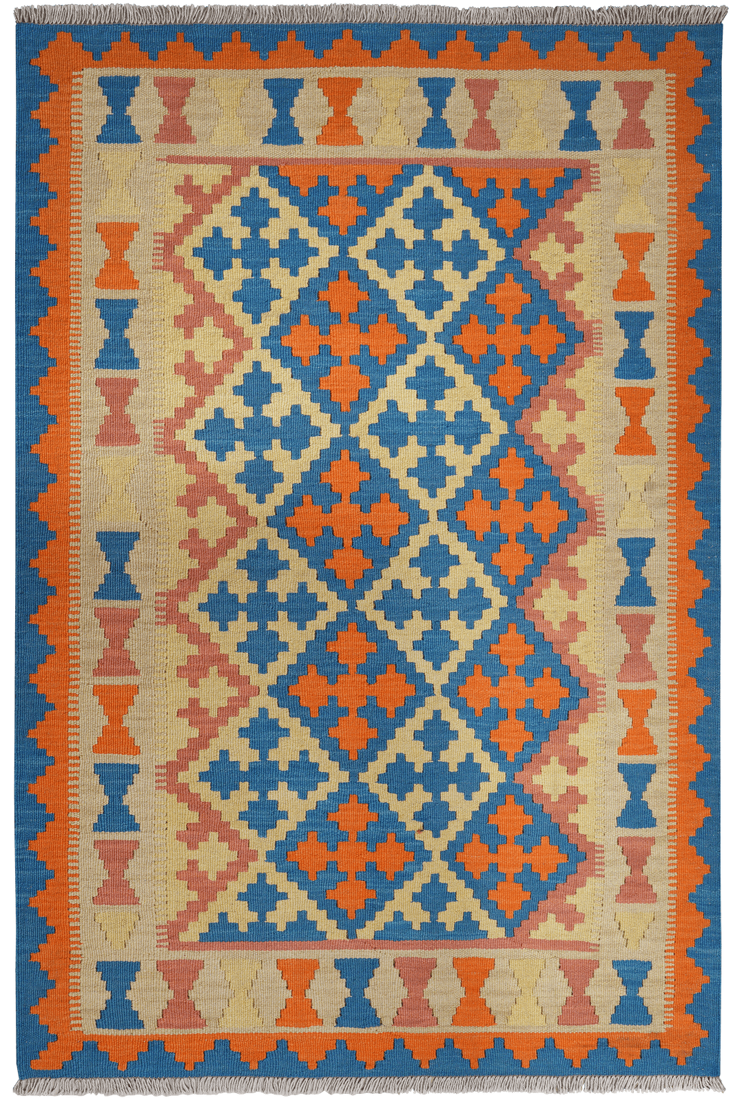 Kelim Gashgai — Handmade, 121x181 cm, Blue, 100% Virgin Wool | Main view