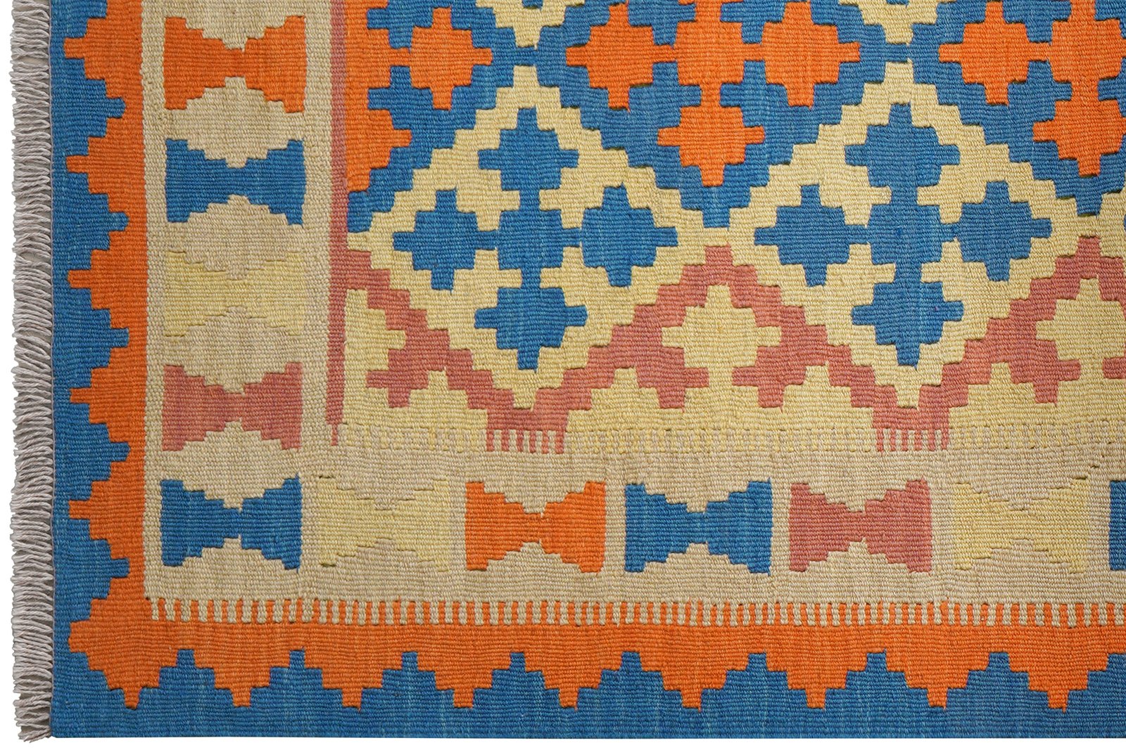 Kelim Gashgai — Handmade, 121x181 cm, Blue, 100% Virgin Wool | View 3