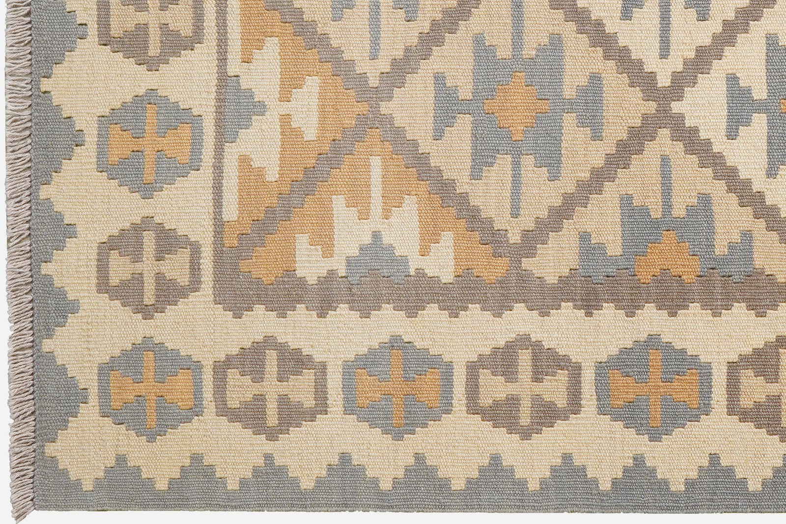 Kelim Gashgai — Handmade, 123x174 cm, Grey, 100% Virgin Wool | View 3