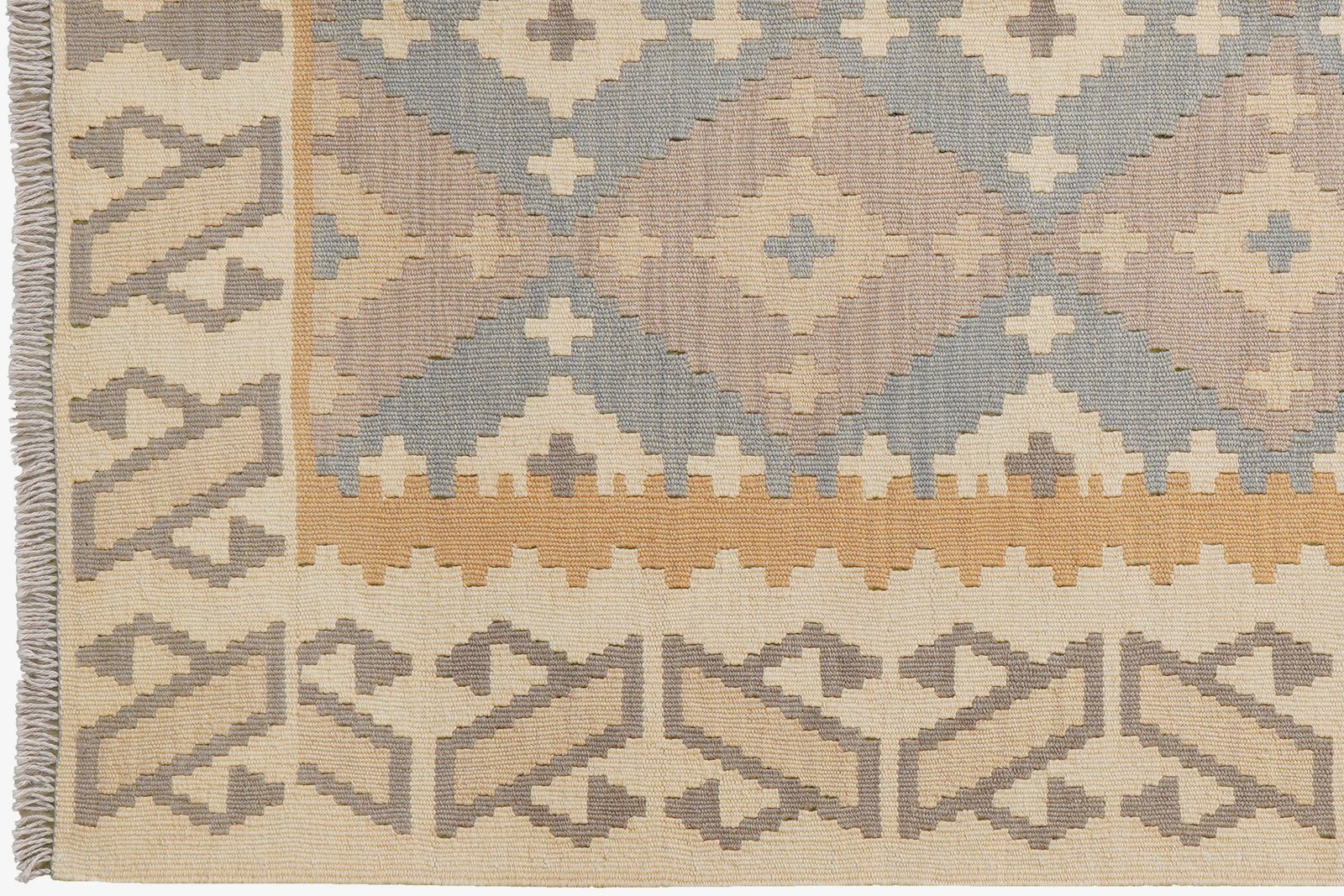 Kelim Gashgai — Handmade, 123x178 cm, Grey, 100% Virgin Wool | View 3