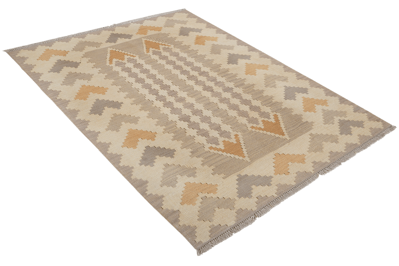 Kelim Gashgai — Handmade, 122x175 cm, Grey, 100% Virgin Wool | View 4