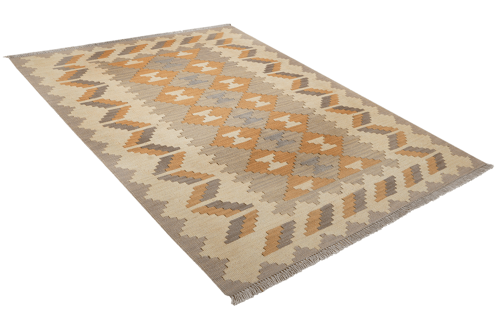 Kelim Gashgai — Handmade, 121x173 cm, Grey, 100% Virgin Wool | View 4