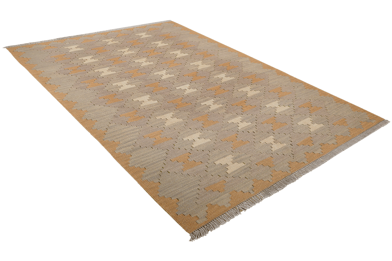 Kelim Gashgai — Handmade, 121x172 cm, Grey, 100% Virgin Wool | View 4