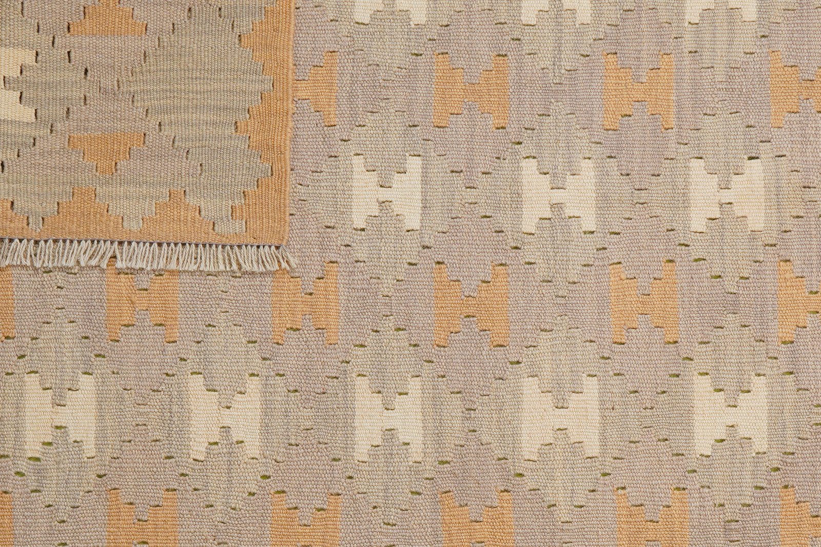 Kelim Gashgai — Handmade, 121x172 cm, Grey, 100% Virgin Wool | View 6