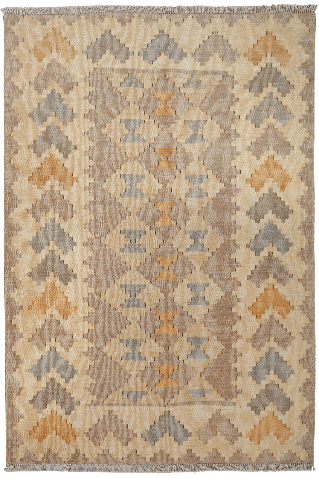 Kelim Gashgai — Handmade, 121x175 cm, Beige, 100% Virgin Wool | Main view