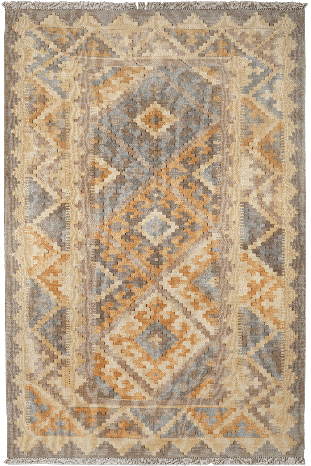 Kelim Gashgai — Handmade, 119x181 cm, Grey, 100% Virgin Wool | Main view