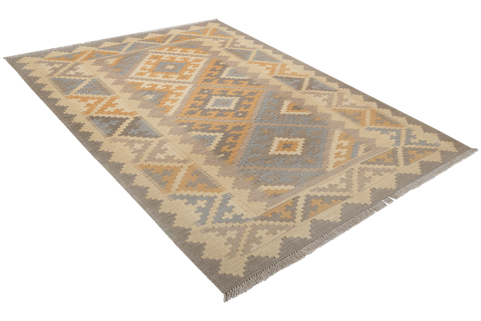Kelim Gashgai — Handmade, 119x181 cm, Grey, 100% Virgin Wool | View 4