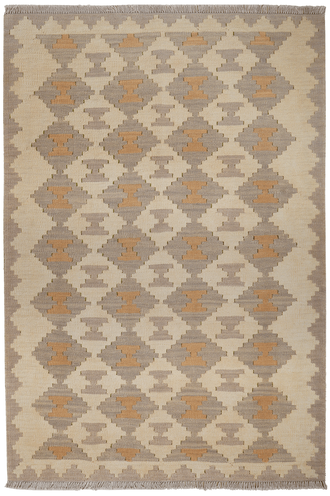 Kelim Gashgai — Handmade, 121x175 cm, Beige, 100% Virgin Wool | Main view