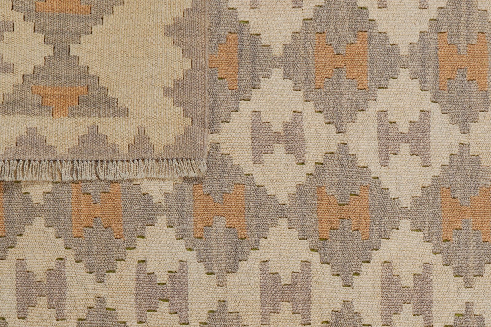 Kelim Gashgai — Handmade, 121x175 cm, Beige, 100% Virgin Wool | View 6