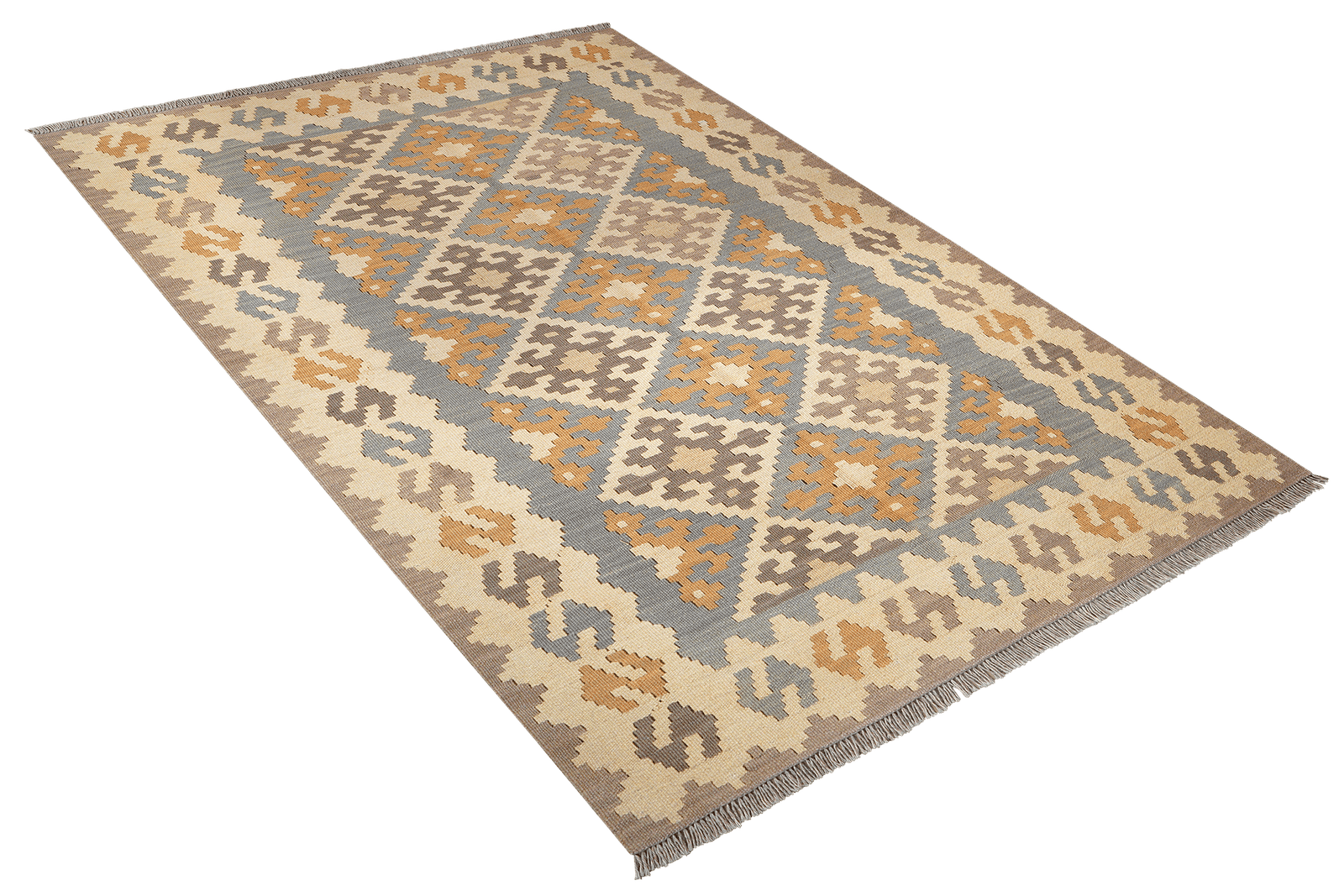 Kelim Gashgai — Handmade, 123x172 cm, Grey, 100% Virgin Wool | View 4