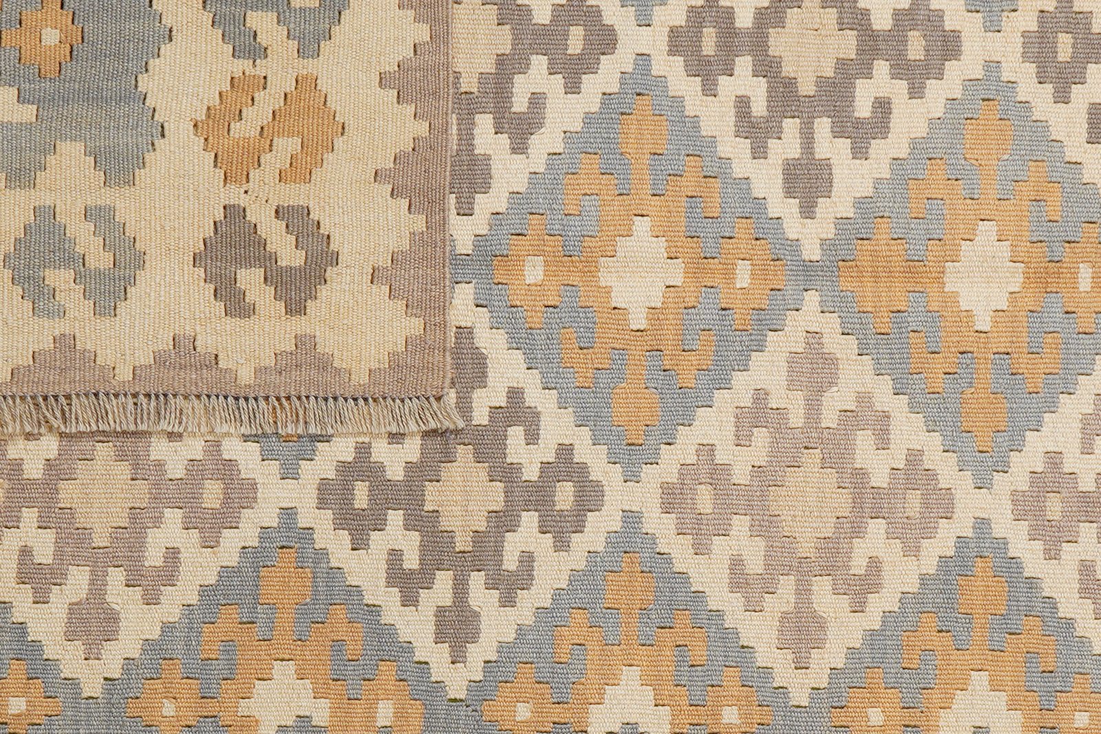 Kelim Gashgai — Handmade, 123x172 cm, Grey, 100% Virgin Wool | View 6