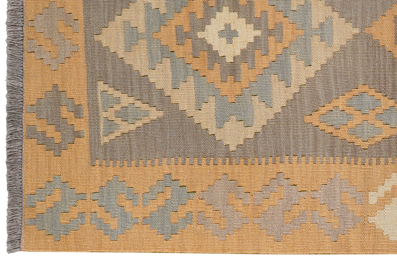 Kelim Gashgai — Handmade, 86x195 cm, Grey, 100% Virgin Wool | View 3