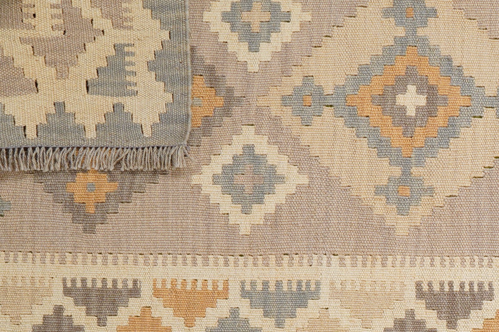 Kelim Gashgai — Handmade, 84x200 cm, Grey, 100% Virgin Wool | View 6