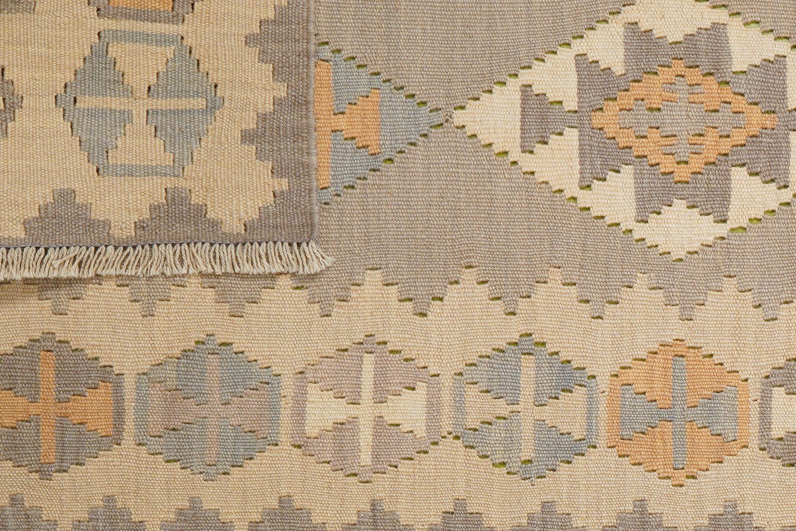 Kelim Gashgai — Handmade, 84x205 cm, Grey, 100% Virgin Wool | View 6