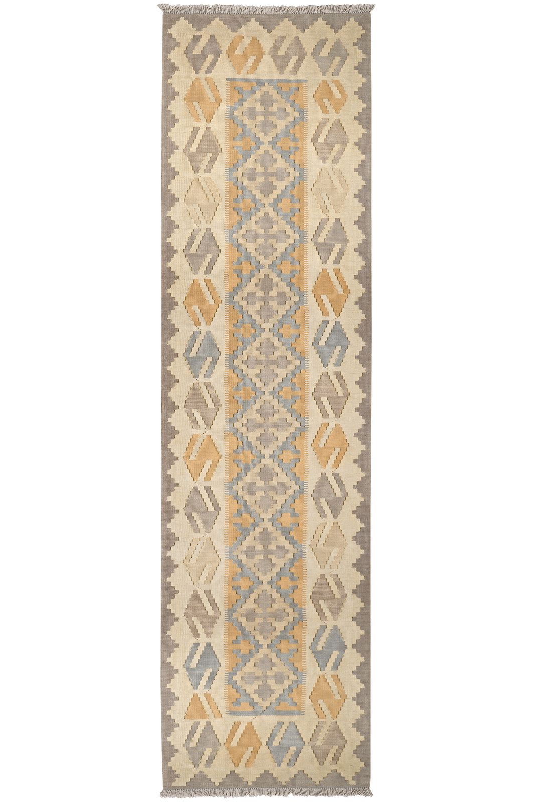 Kelim Gashgai — Handmade, 76x293 cm, Yellow, 100% Virgin Wool | Main view