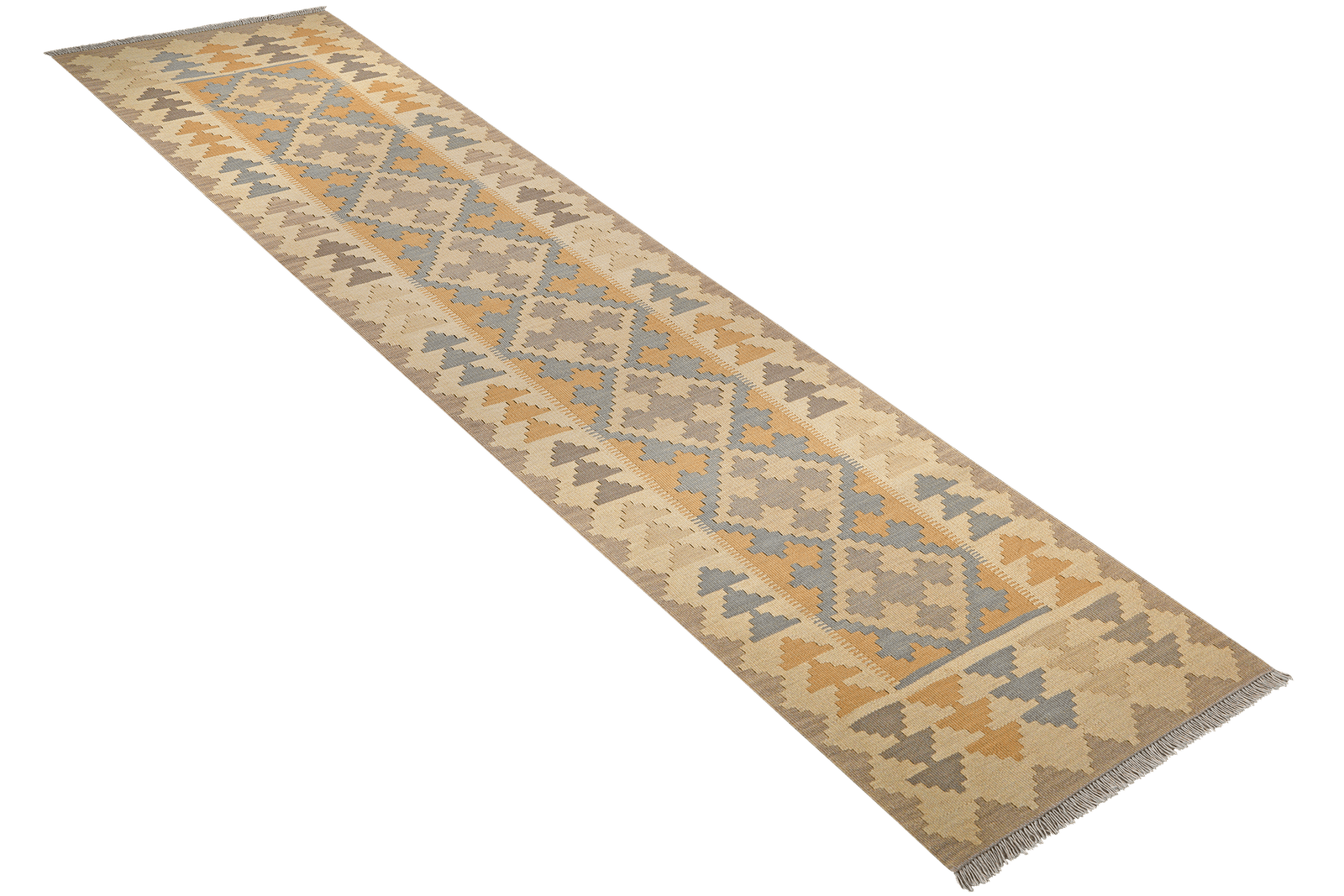 Kelim Gashgai — Handmade, 78x301 cm, Yellow, 100% Virgin Wool | View 4