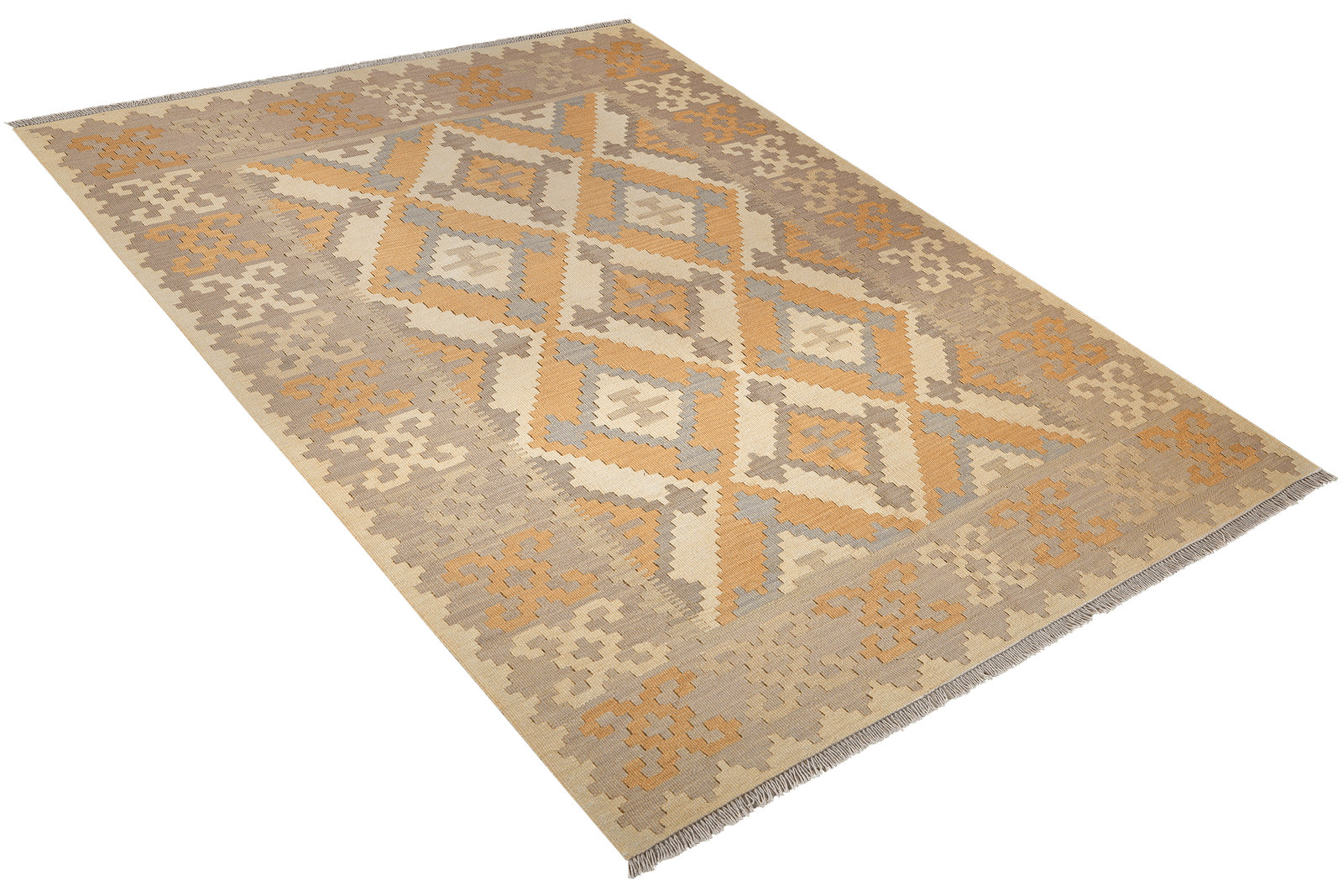 Kelim Gashgai — Handmade, 174x230 cm, Beige, 100% Virgin Wool | View 4