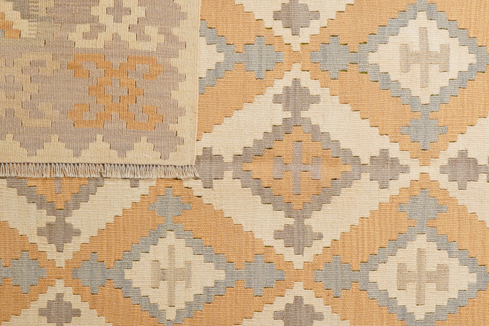 Kelim Gashgai — Handmade, 174x230 cm, Beige, 100% Virgin Wool | View 6