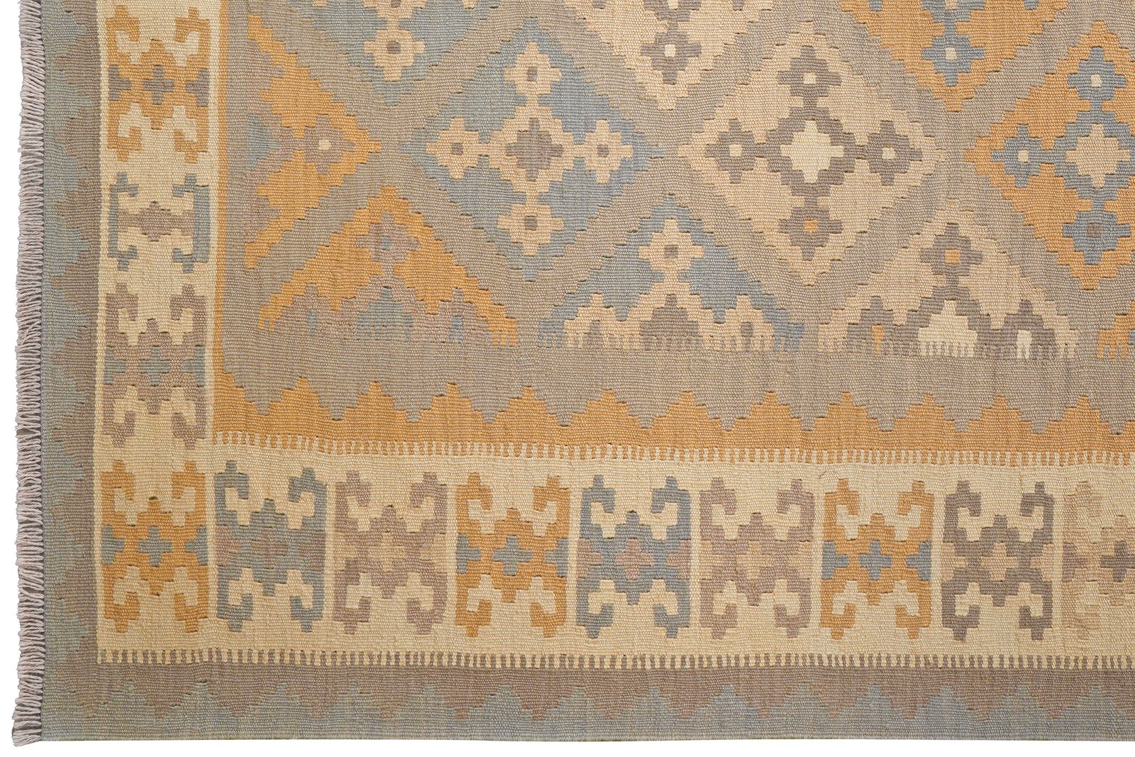 Kelim Gashgai — Handmade, 184x248 cm, Grey, 100% Virgin Wool | View 3