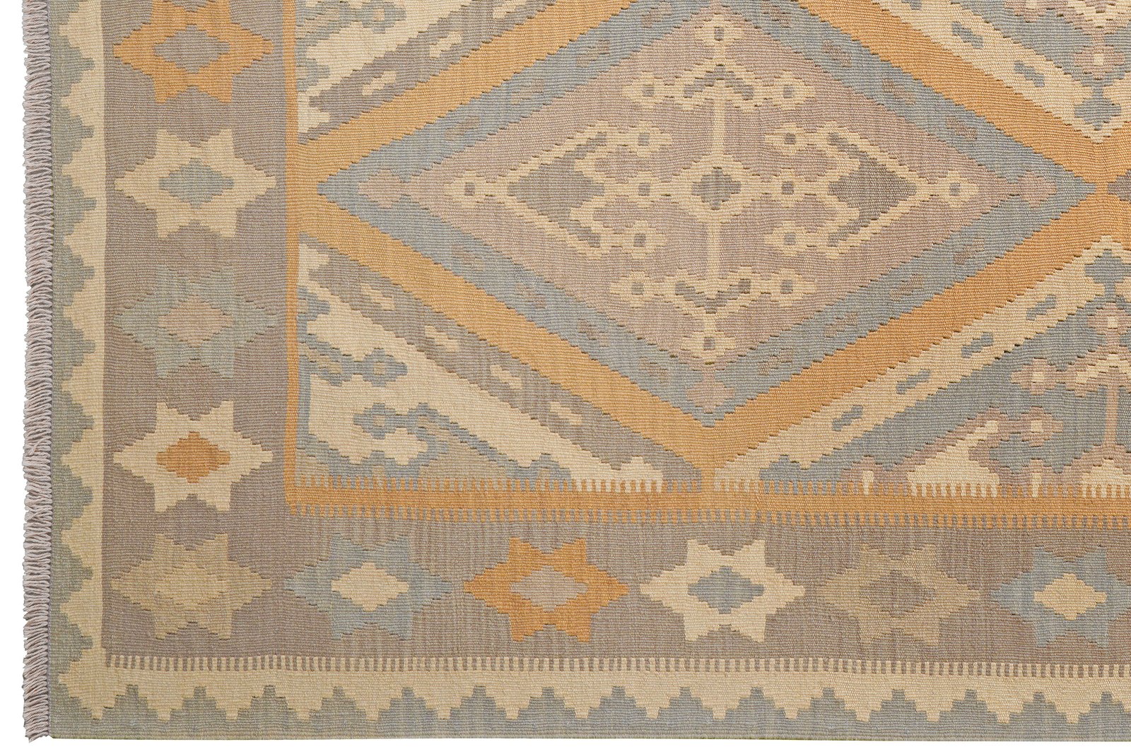 Kelim Gashgai — Handmade, 203x253 cm, Beige, 100% Virgin Wool | View 3
