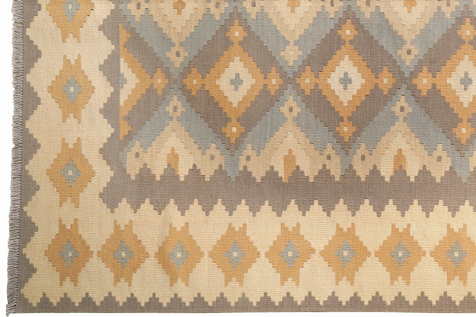 Kelim Gashgai — Handmade, 204x288 cm, Grey, 100% Virgin Wool | View 3