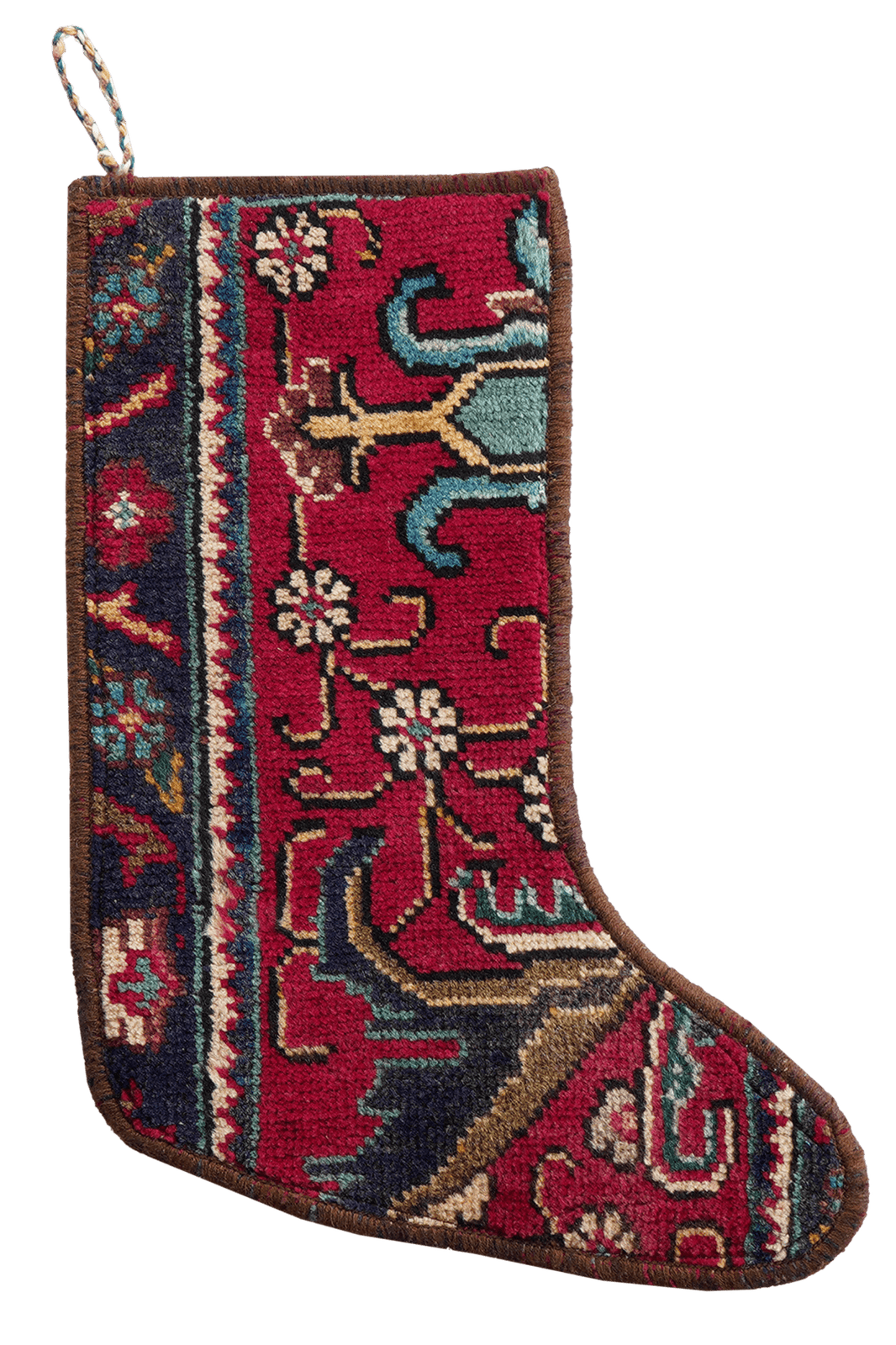 Weihnachtsstrumpf — Hand-knotted, 56x41 cm, Multicolor, 100% Virgin Wool | Main view