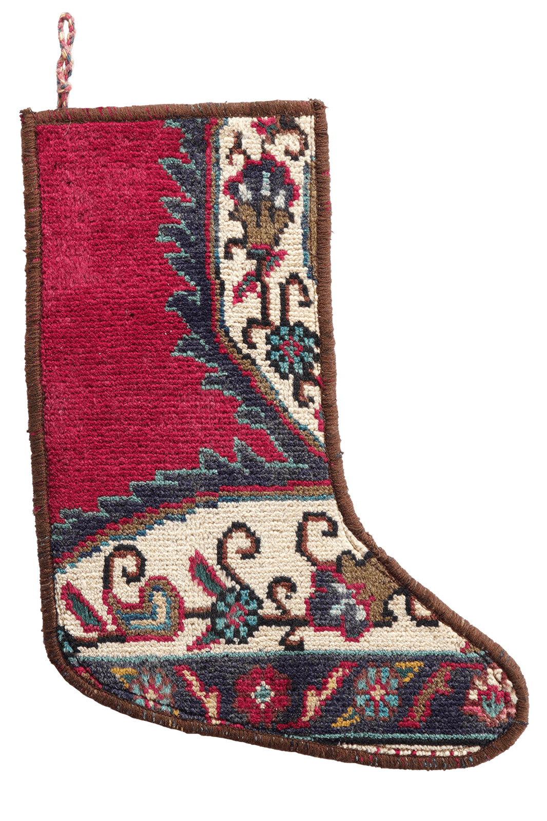 Weihnachtsstrumpf — Hand-knotted, 56x41 cm, Multicolor, 100% Virgin Wool | Main view