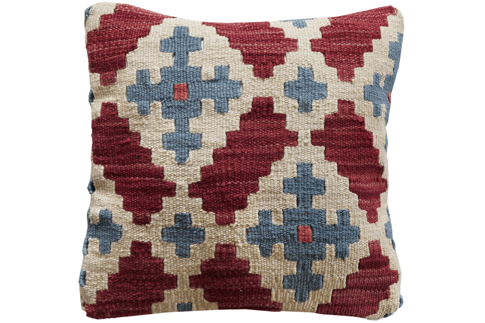 Kelim Kissen — Handmade, 40x40 cm, Multicolor, 100% Virgin Wool | Main view