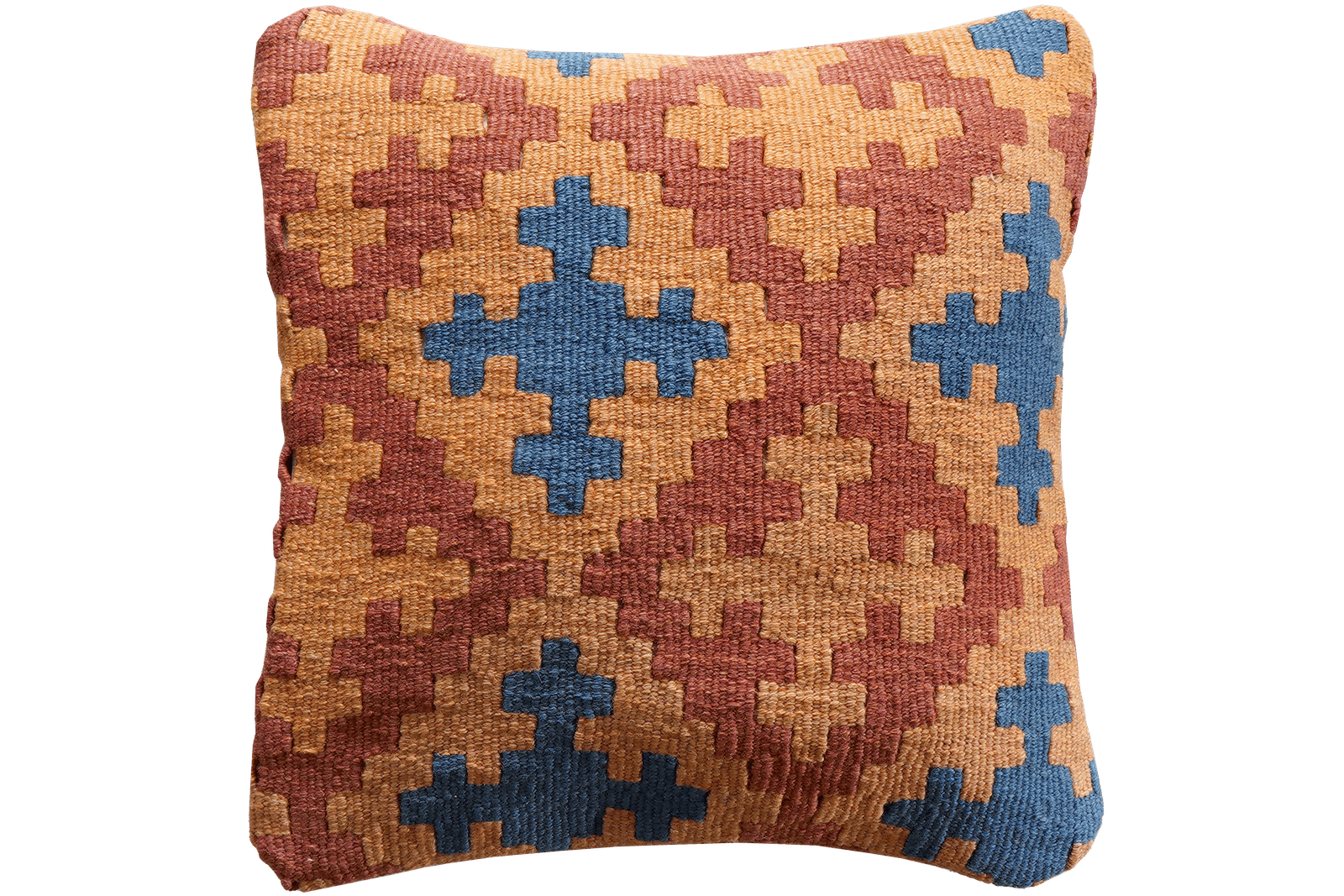 Kelim Kissen — Handmade, 40x40 cm, Multicolor, 100% Virgin Wool | Main view