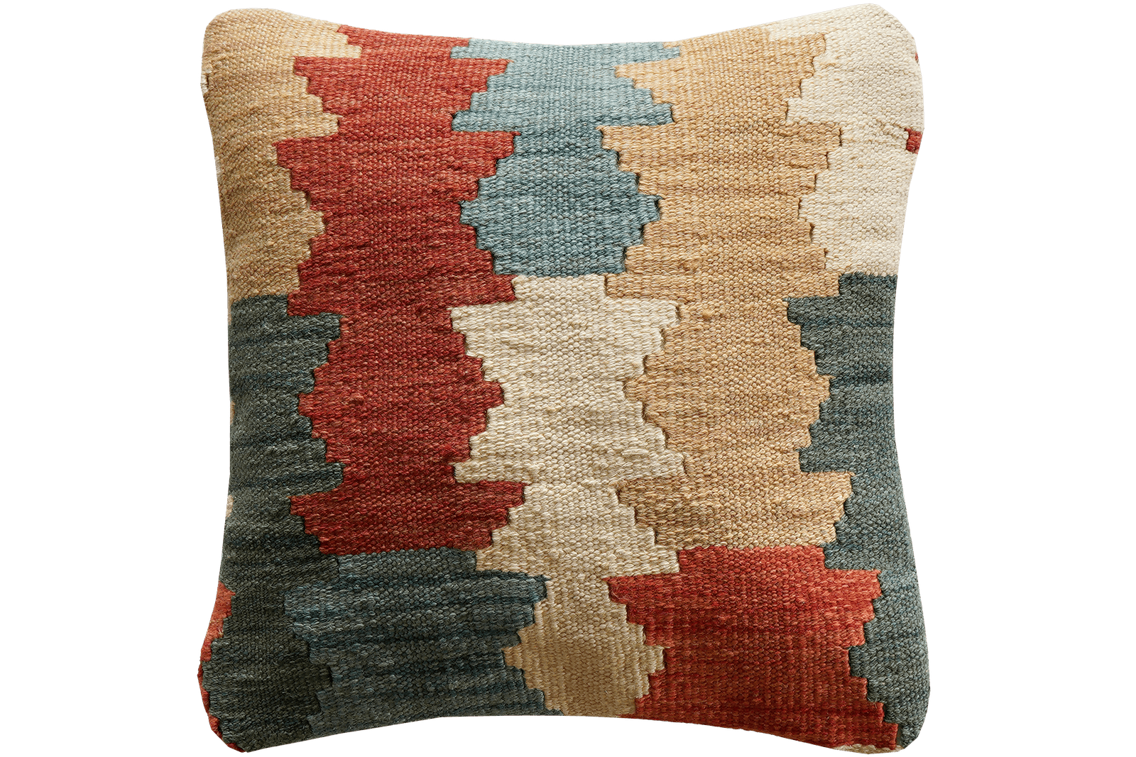 Kelim Kissen — Handmade, 40x40 cm, Multicolor, 100% Virgin Wool | Main view