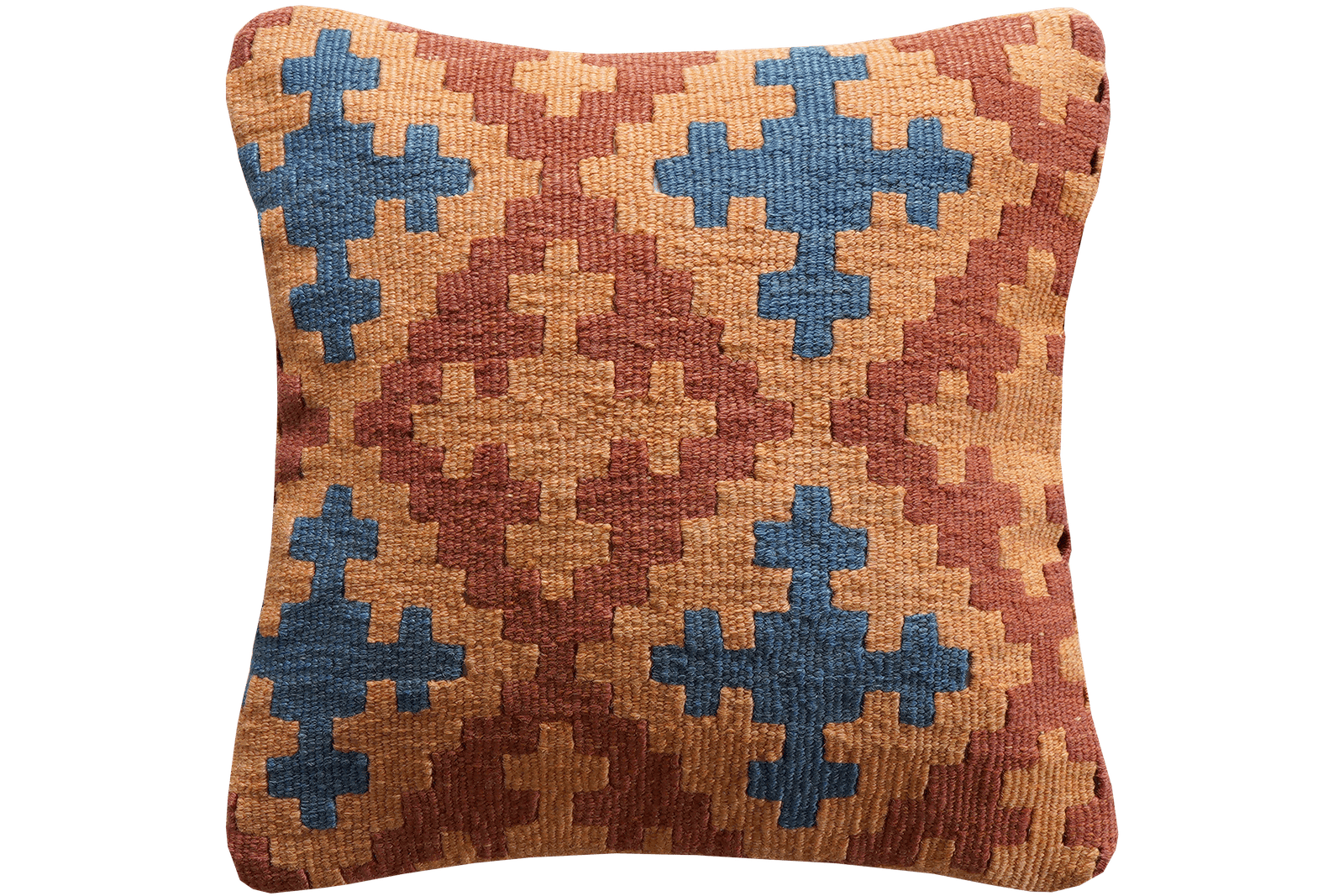 Kelim Kissen — Handmade, 40x40 cm, Multicolor, 100% Virgin Wool | Main view