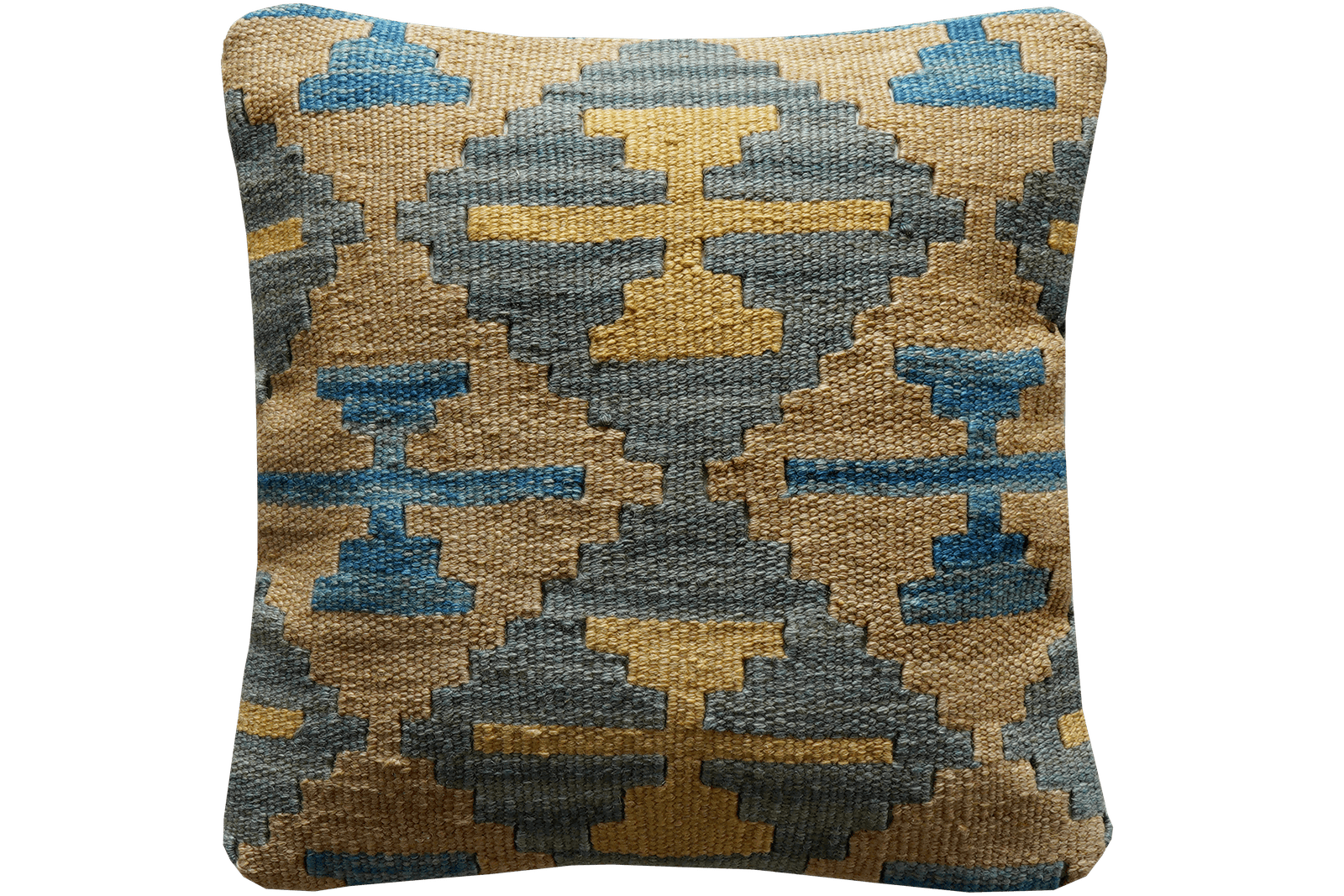Kelim Kissen — Handmade, 40x40 cm, Multicolor, 100% Virgin Wool | Main view