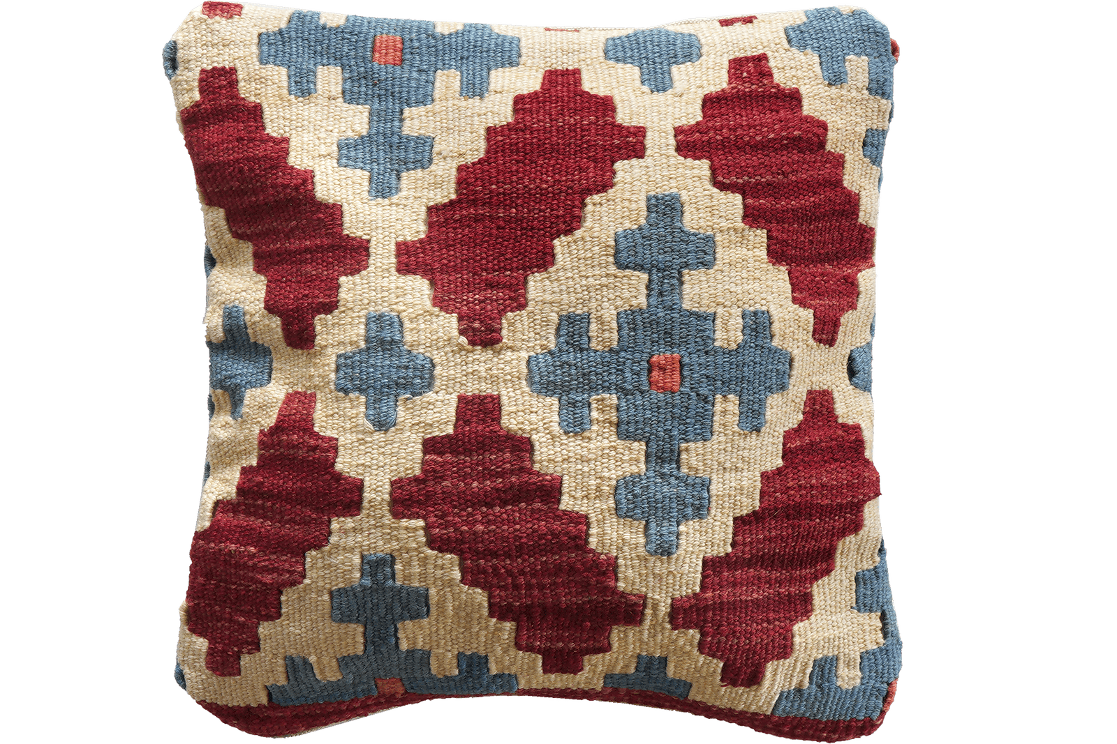 Kelim Kissen — Handmade, 40x40 cm, Multicolor, 100% Virgin Wool | Main view