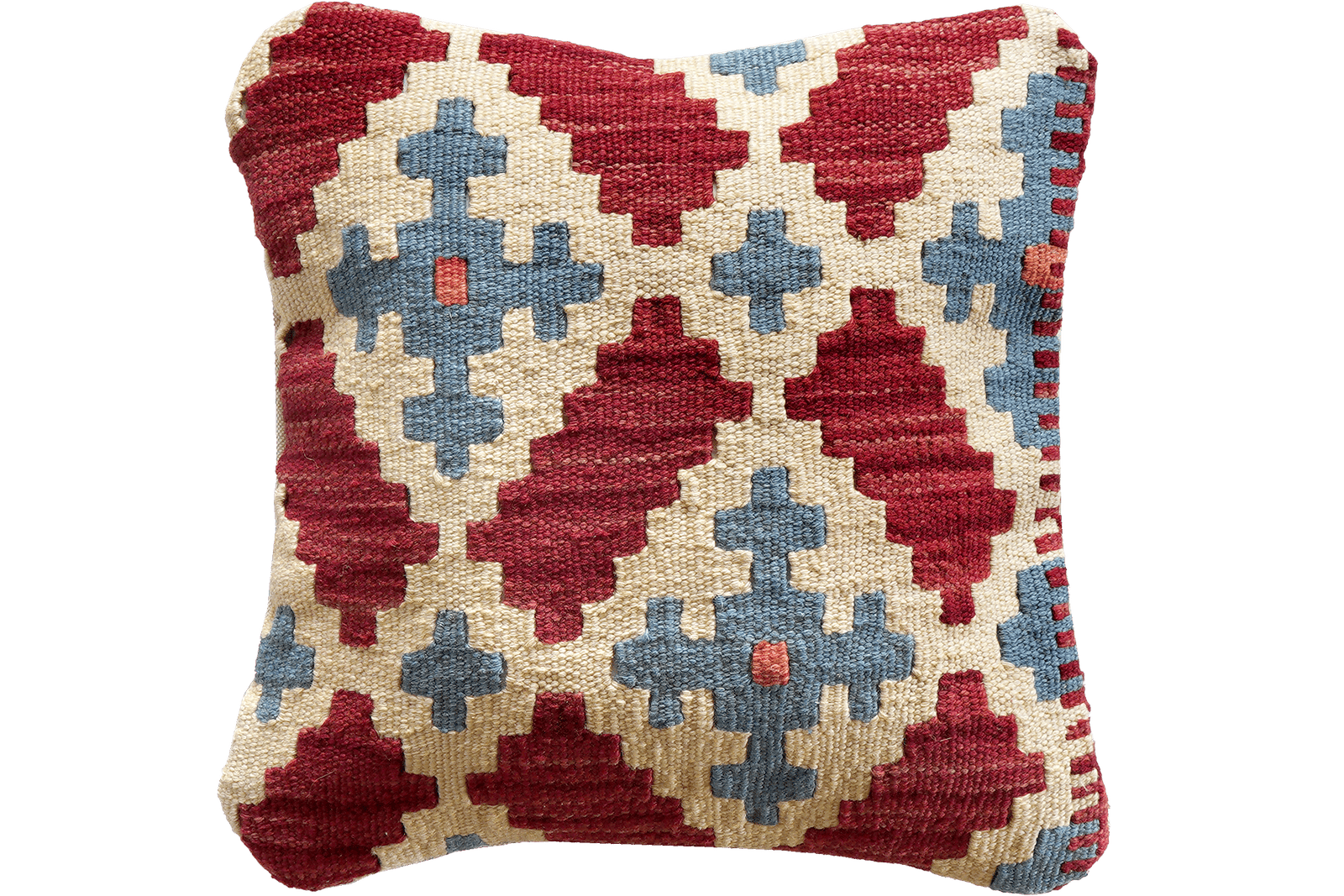 Kelim Kissen — Handmade, 40x40 cm, Multicolor, 100% Virgin Wool | Main view