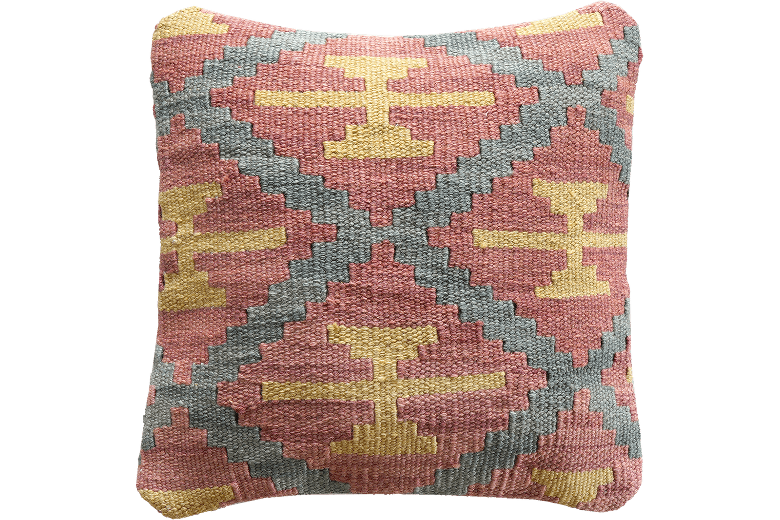 Kelim Kissen — Handmade, 40x40 cm, Multicolor, 100% Virgin Wool | Main view