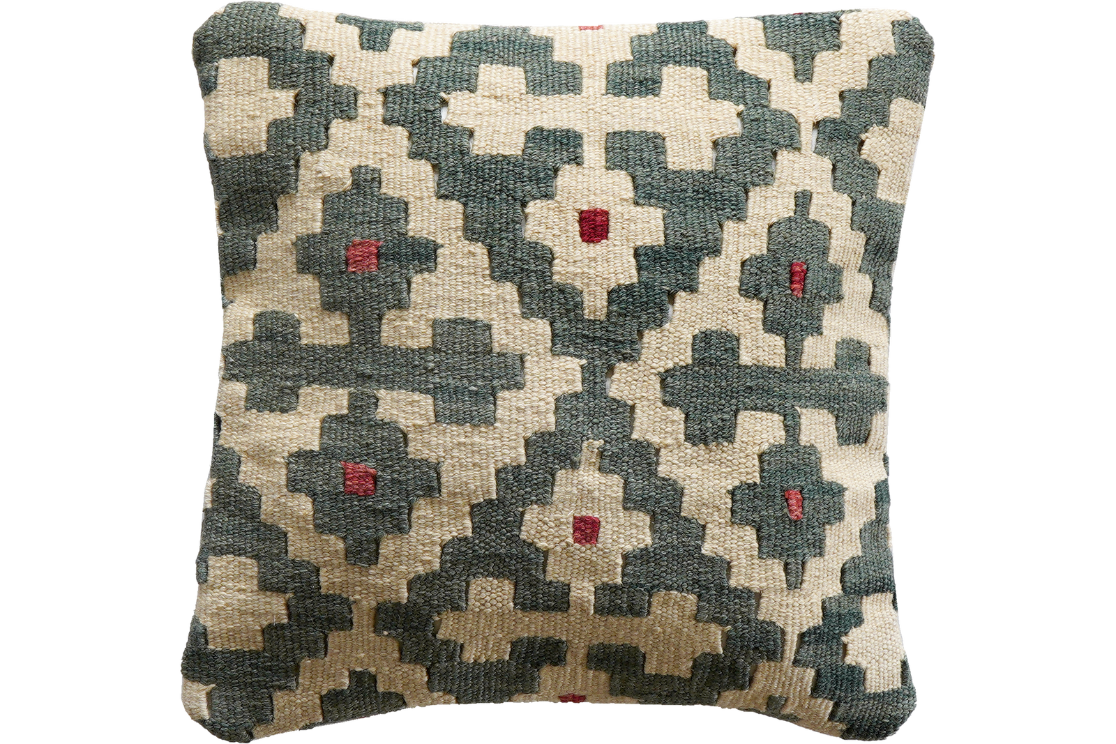 Kelim Kissen — Handgefertigt, 40x40 cm, Bunt, 100% Virgin Wool | Main view