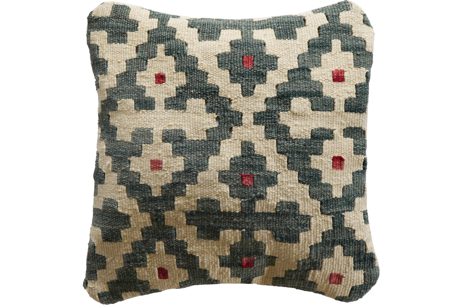 Kelim Kissen — Handgefertigt, 40x40 cm, Bunt, 100% Virgin Wool | Main view