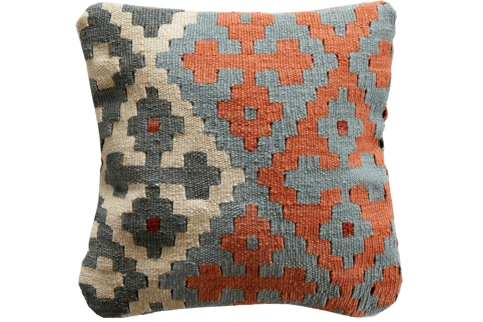 Kelim Kissen — Handmade, 40x40 cm, Multicolor, 100% Virgin Wool | Main view