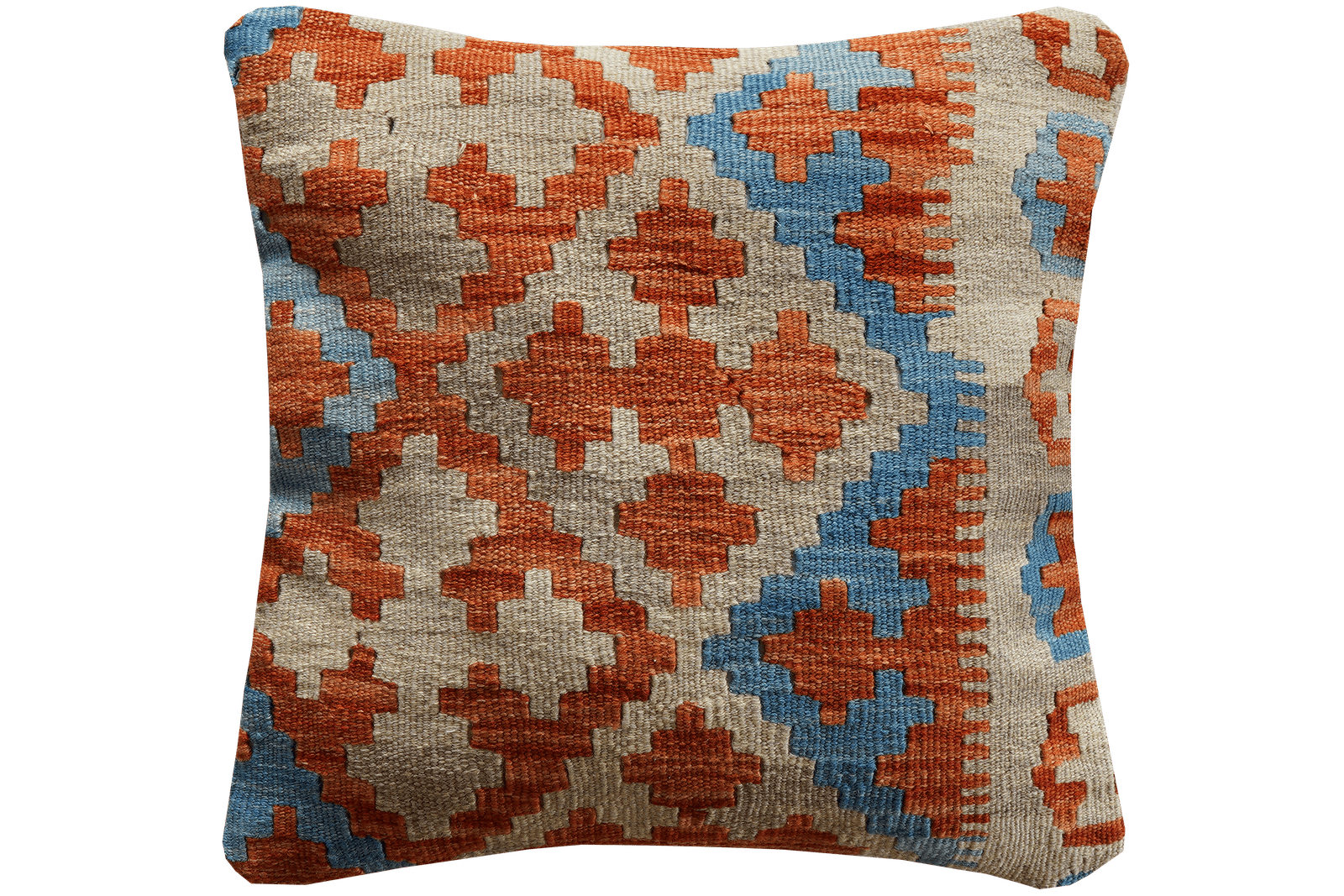 Kelim Kissen — Handmade, 50x50 cm, Multicolor, 100% Virgin Wool | Main view