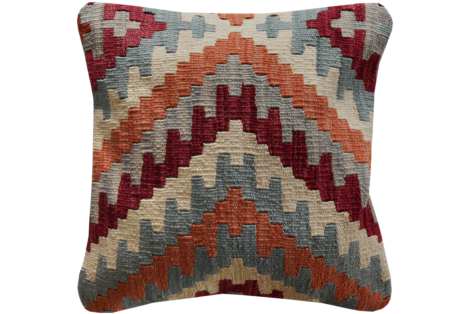 Kelim Kissen — Handmade, 50x50 cm, Multicolor, 100% Virgin Wool | Main view