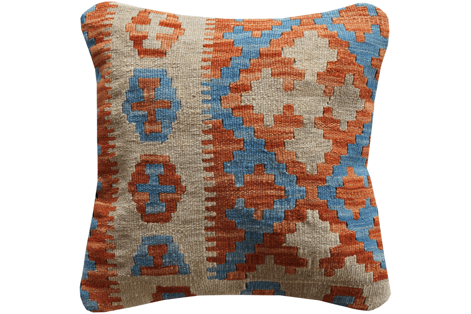 Kelim Kissen — Handmade, 50x50 cm, Multicolor, 100% Virgin Wool | Main view