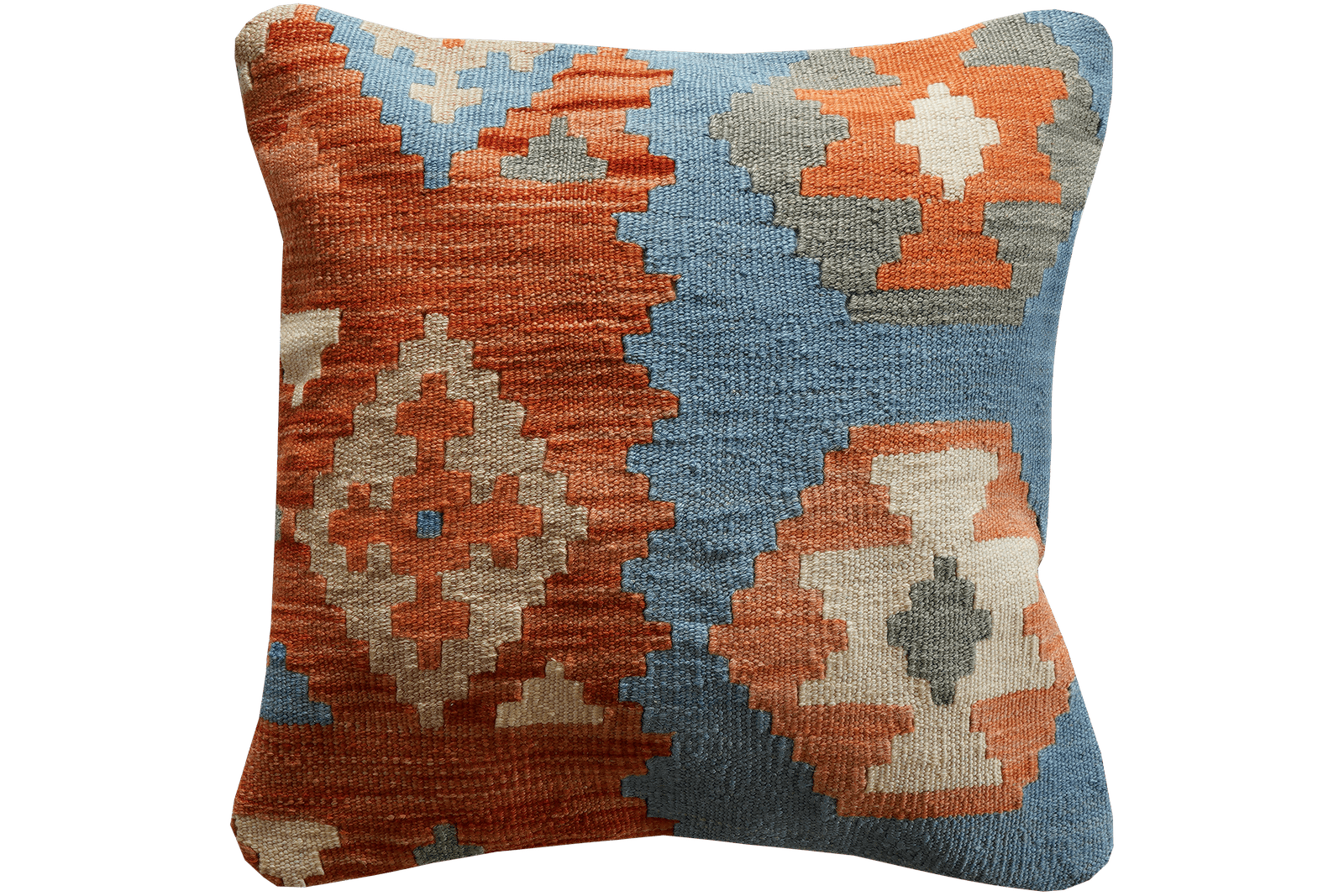 Kelim Kissen — Handmade, 50x50 cm, Multicolor, 100% Virgin Wool | Main view