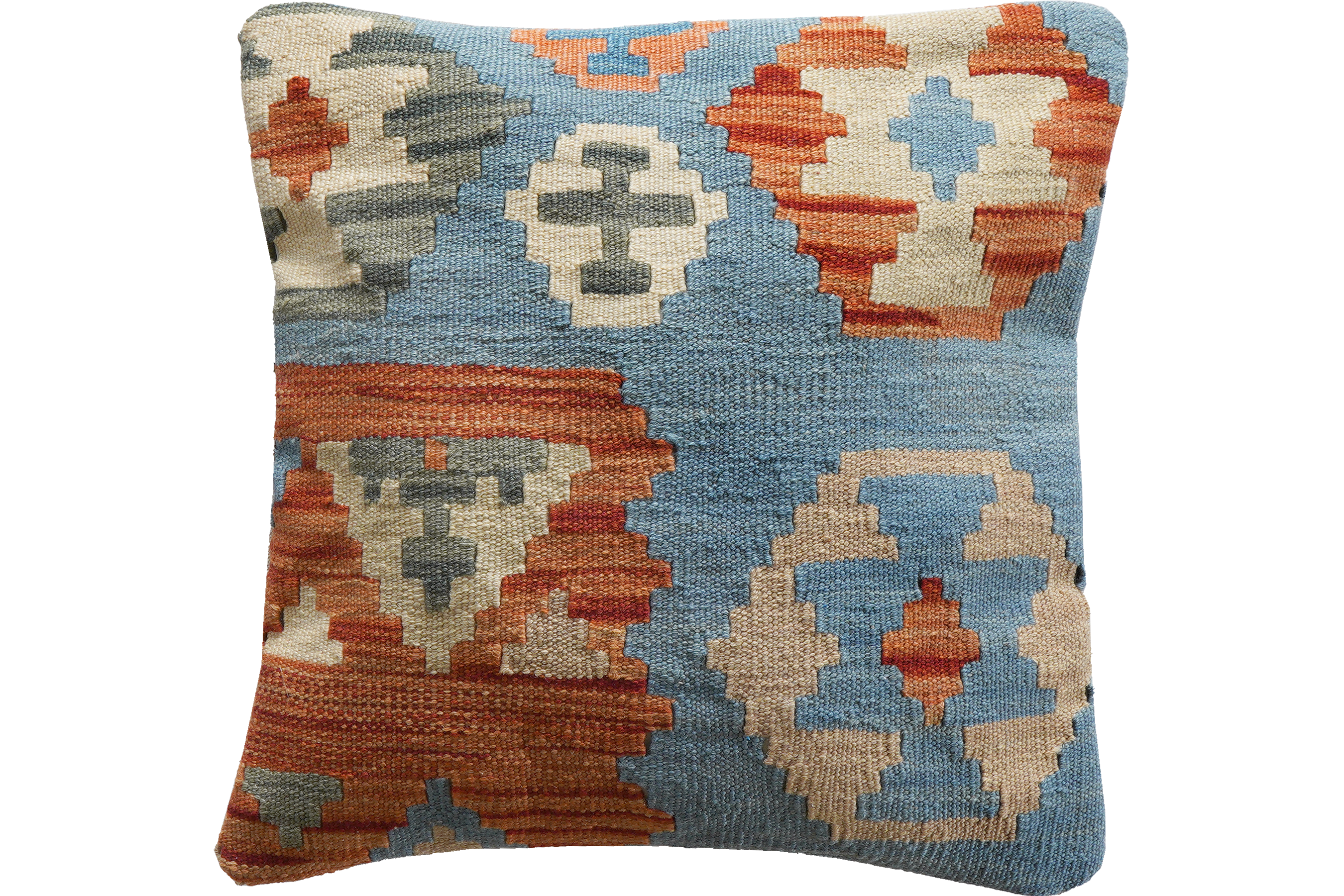 Kelim Kissen — Handmade, 50x50 cm, Multicolor, 100% Virgin Wool | Main view