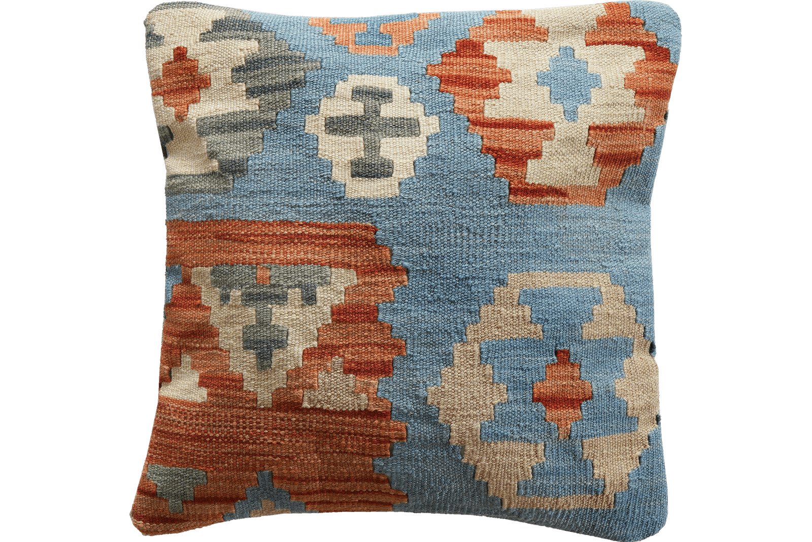 Kelim Kissen — Handmade, 50x50 cm, Multicolor, 100% Virgin Wool | Main view
