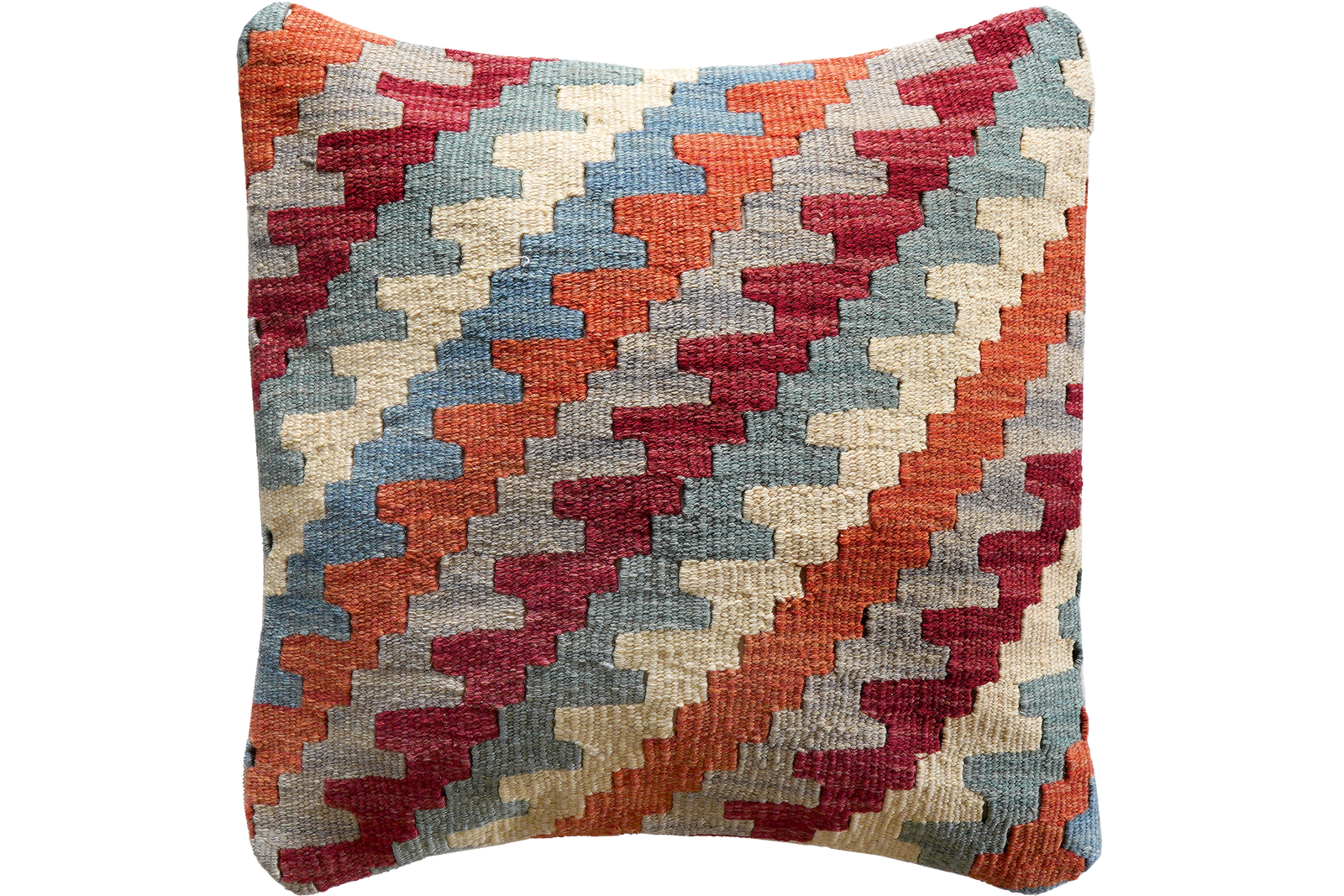 Kelim Kissen — Handgefertigt, 50x50 cm, Bunt, 100% Virgin Wool | Main view