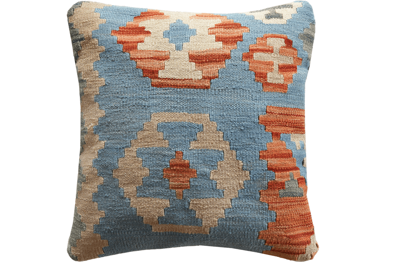 Kelim Kissen — Handmade, 50x50 cm, Multicolor, 100% Virgin Wool | Main view