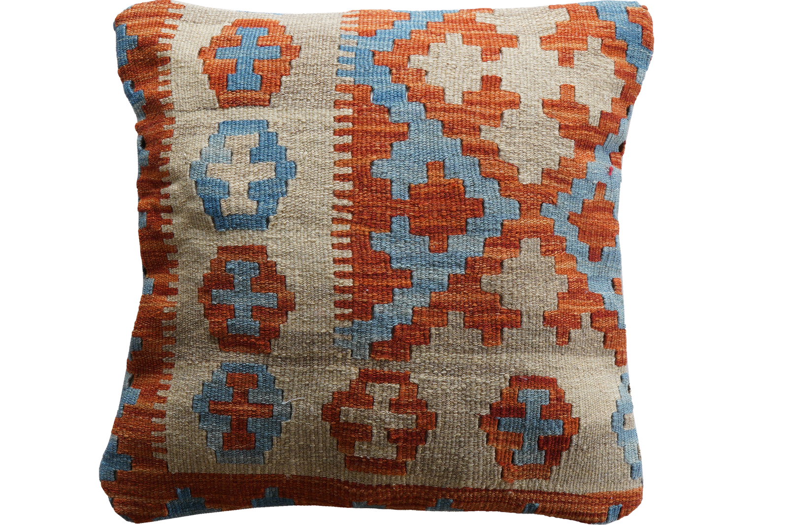 Kelim Kissen — Handgefertigt, 50x50 cm, Bunt, 100% Virgin Wool | Main view
