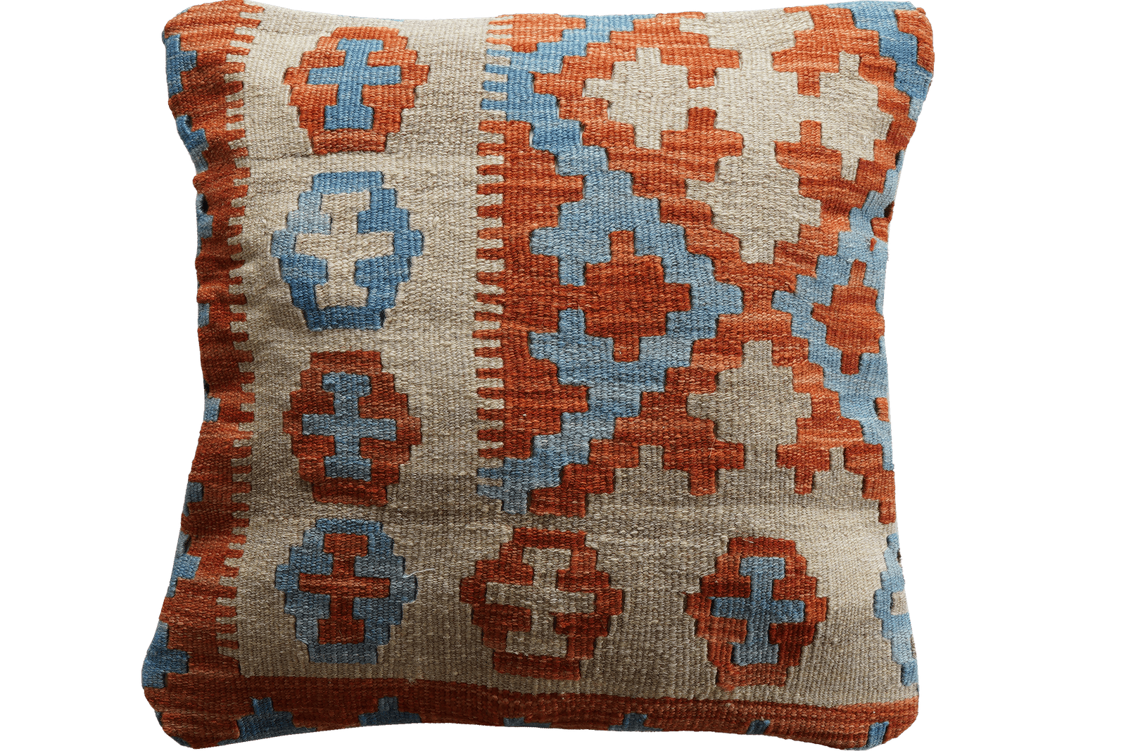 Kelim Kissen — Handmade, 50x50 cm, Multicolor, 100% Virgin Wool | Main view